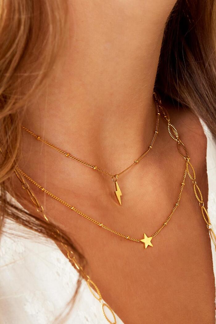 Halskette Stern aus Edelstahl Gold Bild2